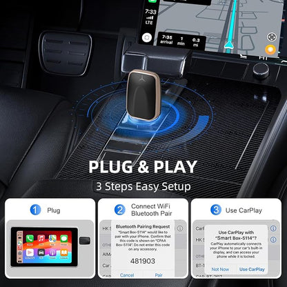 Mini Wireless CarPlay Adapter for iPhone, 2 in 1 CarPlay and Android Auto - Image 3
