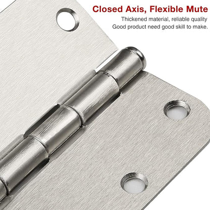 30 Pack Satin Nickle Door Hinges Brushed 3.5 Inch Interior Rounded 5/8" Radius - Image 6