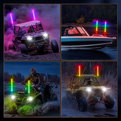2PCS 1FT Fat Whip Lights for UTV ATV - Image 7