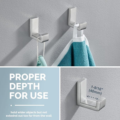 Angle Simple Bathroom Towel Hooks, SUS 304 Stainless Steel Compact Robe Coat - Image 4