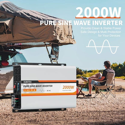 2000W Pure Sine Wave Inverter 24V DC to 120V AC Converter - Image 6