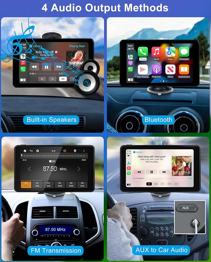 Compatible Wireless Apple CarPlay Android Auto Car Screen, 7 Inch HD Bluetooth - Image 6