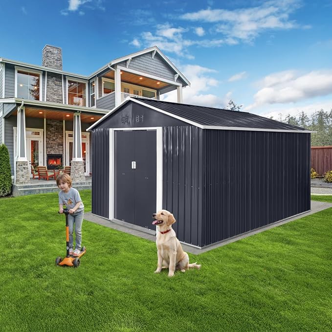 9 x 8.5 Ft Outdoor Storage Shed, Heavy-Duty Metal Shed - Image 2