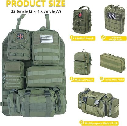 Universal Tactical Seat ​Back Organizer Vehicle Molle Panel Organizer Storage - Image 4