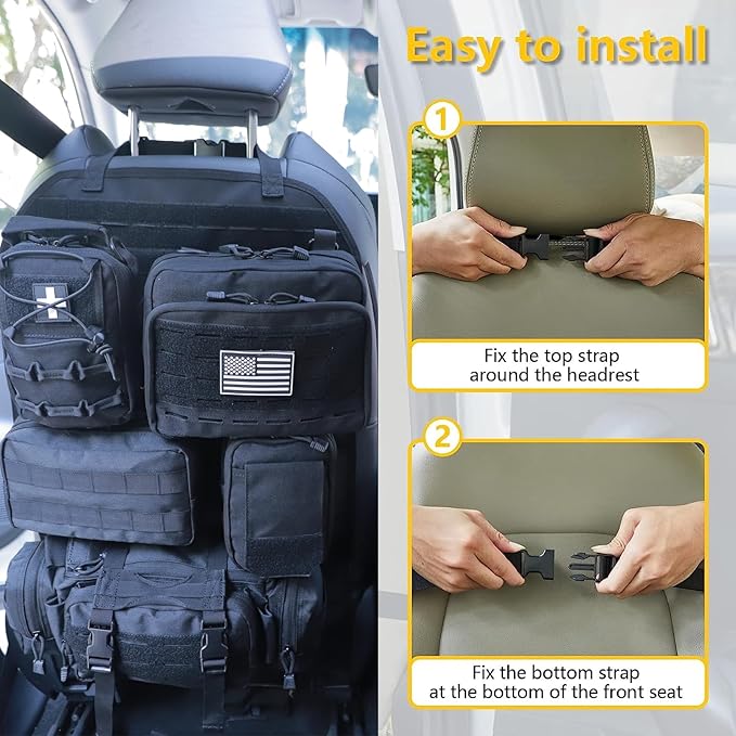 Universal Tactical Seat ​Back Organizer Vehicle Molle Panel Organizer Storage - Image 4