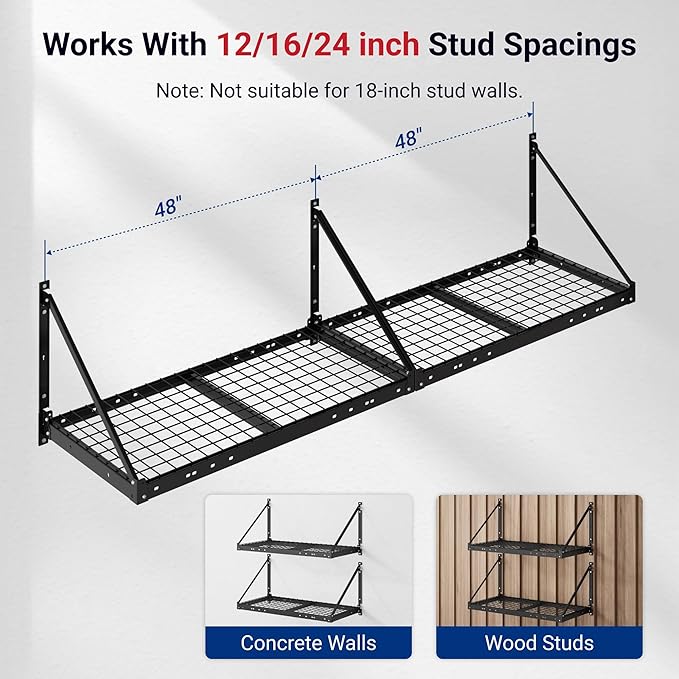 FLEXIMOUNTS 4-Pack 2x4ft Garage Wall Shelving - Image 3