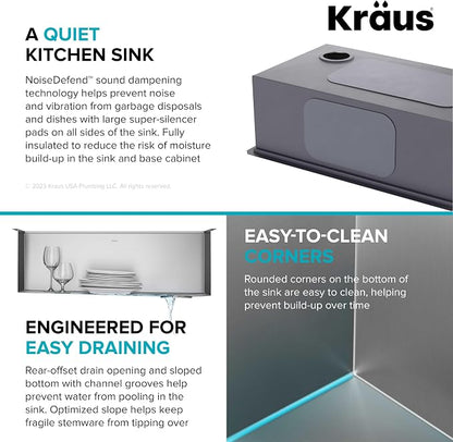 KRAUS Kore Workstation 30-inch Undermount 16 Gauge Stainless Steel Kitchen Sink - Image 10