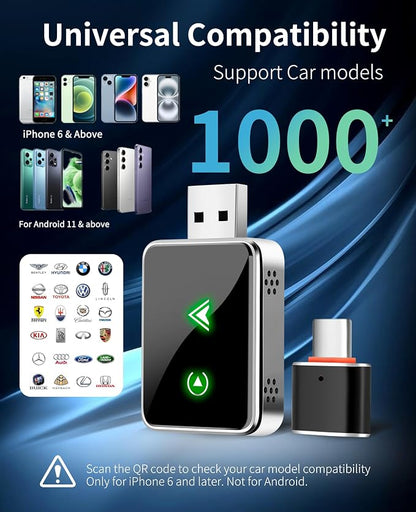 Wireless CarPlay Adapter for IPhone, 2025 Upgrade 2-in-1 CarPlay & Android Auto - Image 8