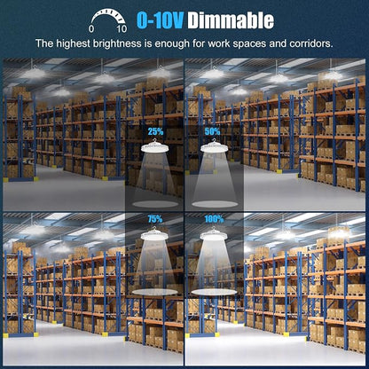 240W LED High Bay Light, AC100-277V 33, 600LM 0-10V Dimmable UL Listed IP65 - Image 6