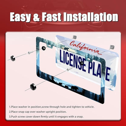 Bear License Plate Frame Forest Mama Bear License Plate Holder Funny - Image 3