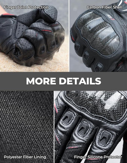 KEMIMOTO Sheepskin Leather Motorcycle Gloves - Image 3