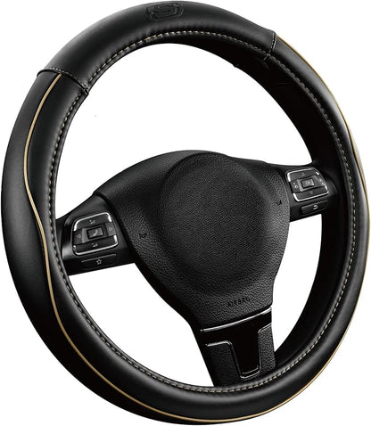 Skechers Memory Foam Steering Wheel Cover, Piping Microfiber Leather Steering by Skechers