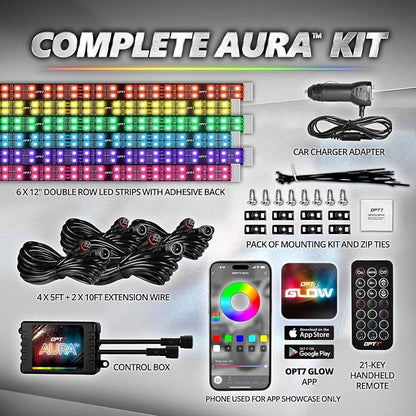 OPT7 Aura Pro 6PC Double LED Interior Strip Lights - Image 8
