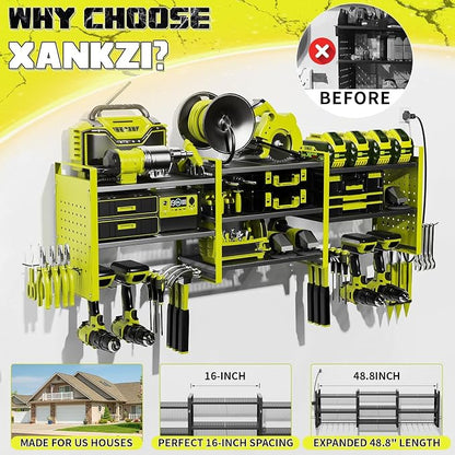 Power Tool Organizer with Charging Station Wall Mount, 3 Layer Expanded Heavy - Image 5