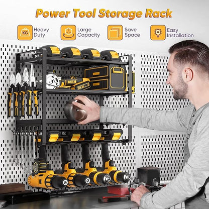 Power Tool Organizer Wall Mount, Heavy Duty Drill Holder, Garage Tool Organizer - Image 2