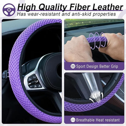 alpmosn Elastic Stretch Steering Wheel Cover, Universal Interior Accessories - Image 3