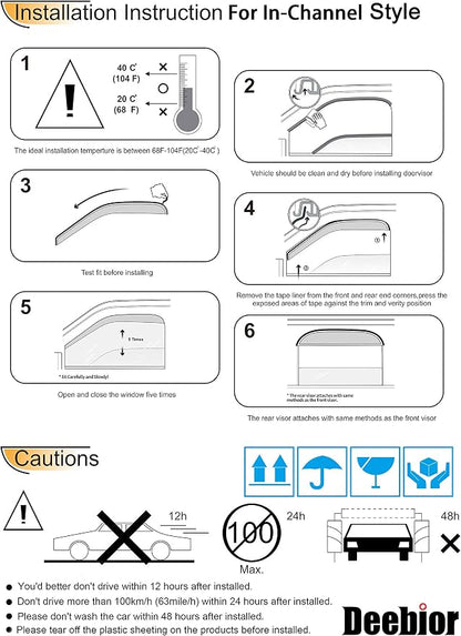 2pcs Side Window Deflectors Window Visors - Image 5