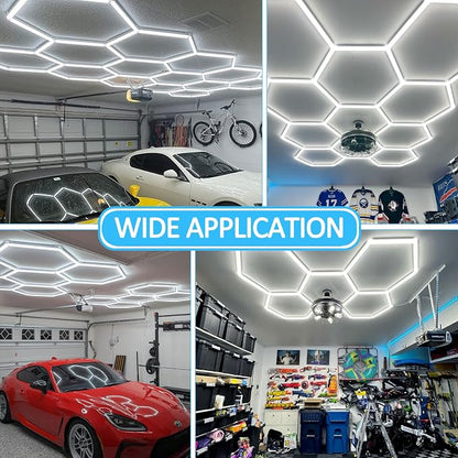 tewei LED Hexagon Garage Light, 25 Pack Super Bright Hex Ceiling LED Shop - Image 7