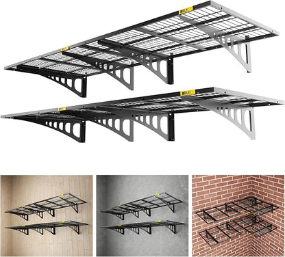 2x3ft Adjustable Rail Wall Garage Storage Shelf, by Unknown