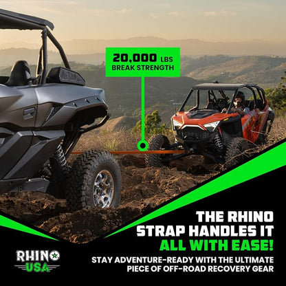 Rhino USA Recovery Tow Strap-20, 024lb Break Strength- Emergency Recovery Strap - Image 7