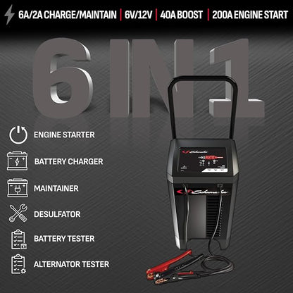 Schumacher Electric Wheeled Battery Charger and Engine Starter, Fully Automatic - Image 2
