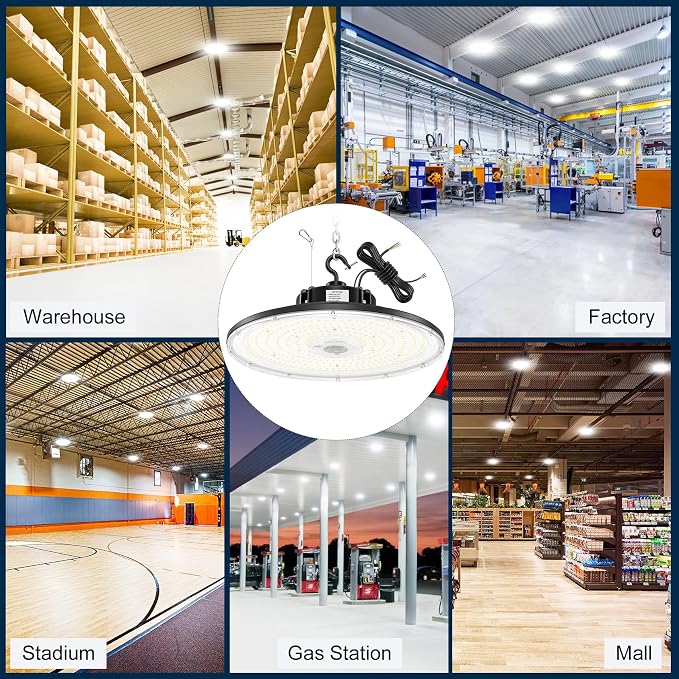 BBESTLED 9 Pack LED High Bay Lights 240W 33, 600LM 5000K, Dimmable UFO LED High - Image 8