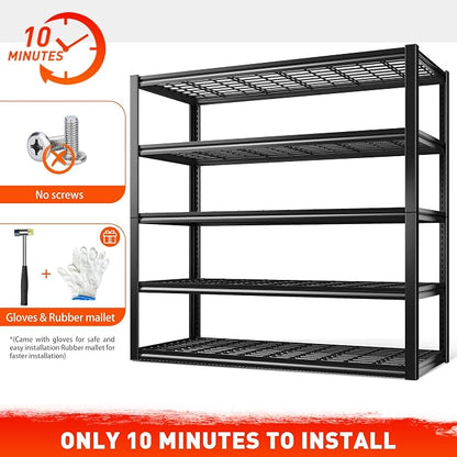 REIBII 48.2''W Garage Shelving Heavy Duty Metal Shelving 3000LBS Storage - Image 8