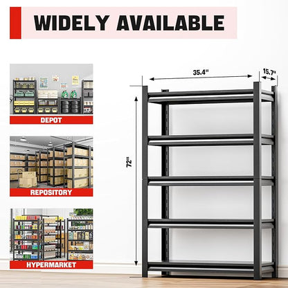 5 Shelf Storage Unit – Heavy Duty Shelving Rack - Image 2