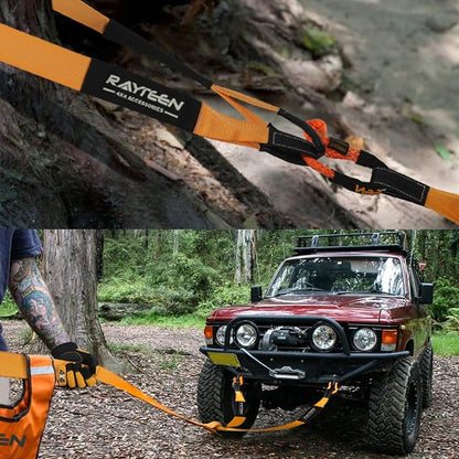 Genuine 33, 000lb Xtreme Heavy Duty Recovery Tow Strap + 20, 000lb Tree Saver - Image 7