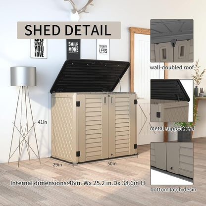 HOMSPARK Storage Shed Weather Resistance, Horizontal Storage Shed - Image 3