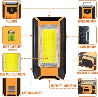 2 Pack 40W 1600LM LED Work Light, Rechargeable Portable Magnetic Flood Lights - Image 7