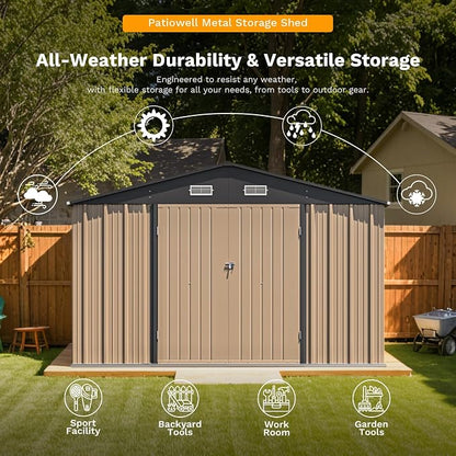 Patiowell 10 x 12 FT Metal Storage Shed - Image 6