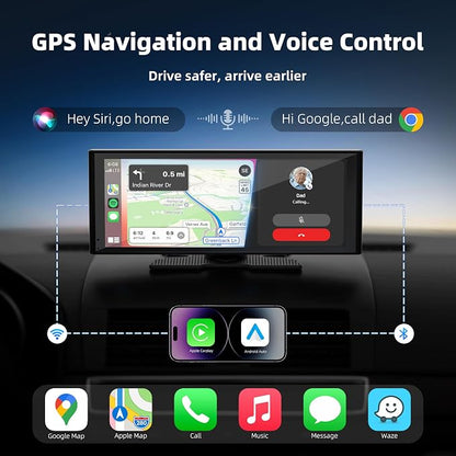 Portable Carplay Screen for Car, 10.26" Wireless Apple Carplay & Android Auto - Image 3