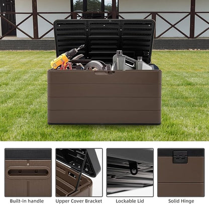Premium Pro Edition 100 Gallon Lockable Resin Deck Box, Waterproof & - Image 4