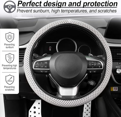 alpmosn Elastic Stretch Steering Wheel Cover, Breathable Microfiber Ice Silk - Image 5