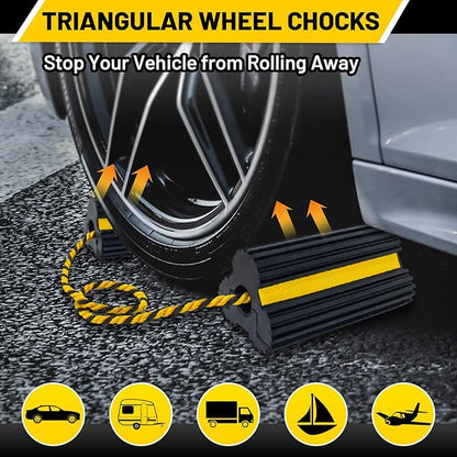 ROBLOCK Heavy Duty Wheel Chocks, Rubber Wheel Block Non-Slip Base - Image 4