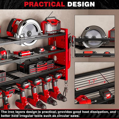 Power Tool Organizer Wall Mount, Cordless Drill Organizer, 4 Layers Large - Image 5