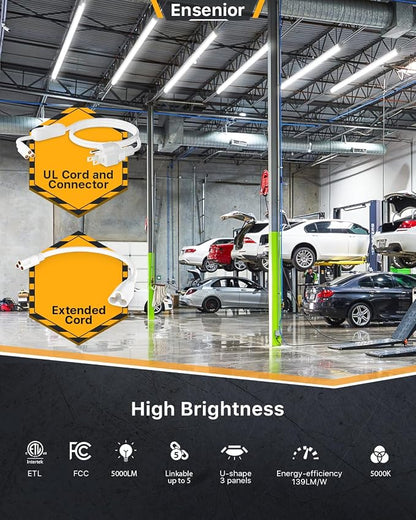 Ensenior 10 Pack 4 FT Led Shop Lights, 5000K Daylight, 5000LM Super Bright - Image 2
