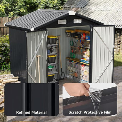 Aoxun 6.2x4 FT Shed Outdoor Galvanized Storage Shed - Image 3