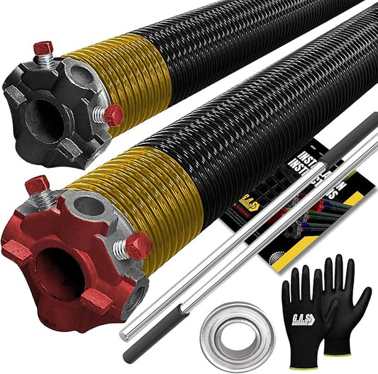 Garage Door Torsion Springs 250x2x32 Includes 1” Steel Bearing, and Winding Bars by GASHardware