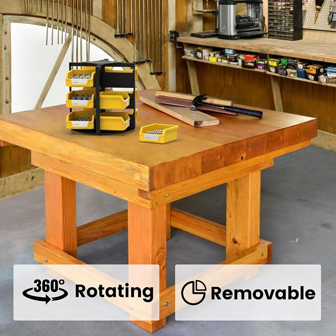UNITEDPOWER Rotating Storage Bins, Tool Organizer, Hardware Crafts, Small Parts - Image 5