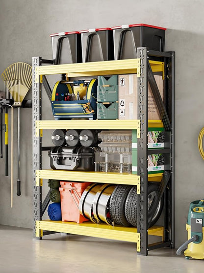 4-Tier Storage Shelves, Adjustable Industrial Metal Shelf System, 400lbs - Image 2