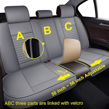 LINGVIDO Car Seat Covers, Breathable and Waterproof Faux Leather Automotive - Image 5