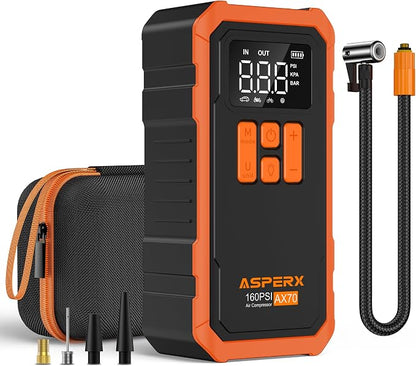 Tire Inflator Portable Air Compressor- 160PSI & 10000mAh Portable Air Pump by AsperX