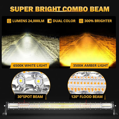 Auxbeam LED Led Light Bar 42 Inch 240W Straight Spot Flood Combo Led Off Road - Image 2
