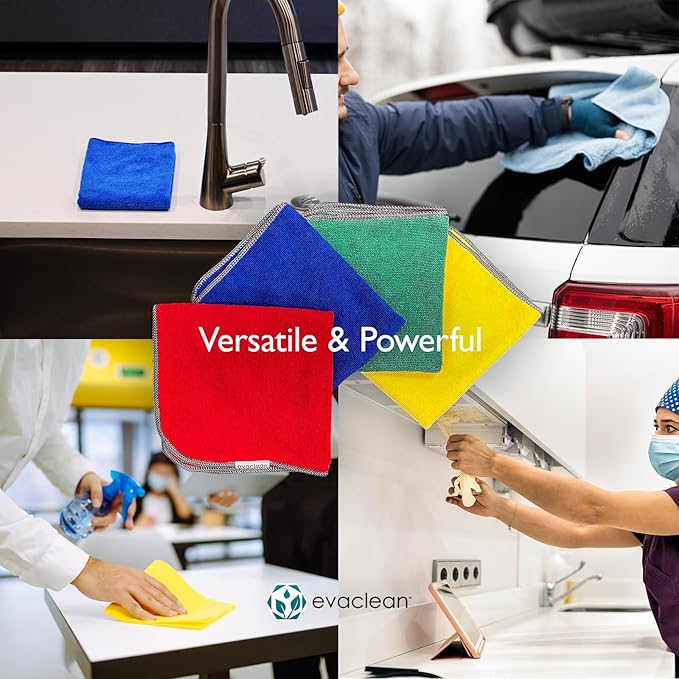 EvaClean Premium Microfiber Cleaning Cloth 16"x16" - Image 8