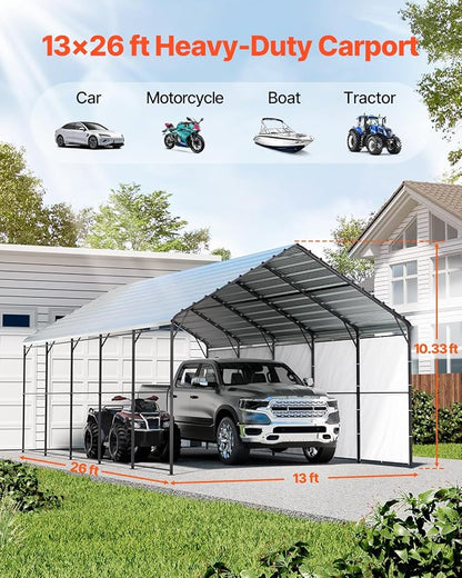 VEVOR Heavy Duty Metal Carport, Car Tent Garage Shade - Image 2