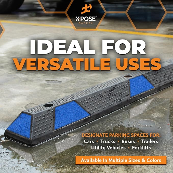 Xpose Safety 72" Heavy Duty Rubber Parking Stopper – Bulk 2 Full Pallets 100 - Image 6