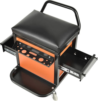 Eisen Rolling Tool Box with Seat, Mechanics Seat with Storage Drawers and - Image 2