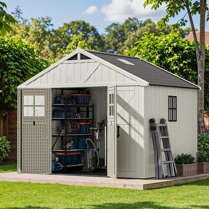 Patiowell 10 x 8 FT Outdoor Storage Shed, Plastic Shed - Image 2